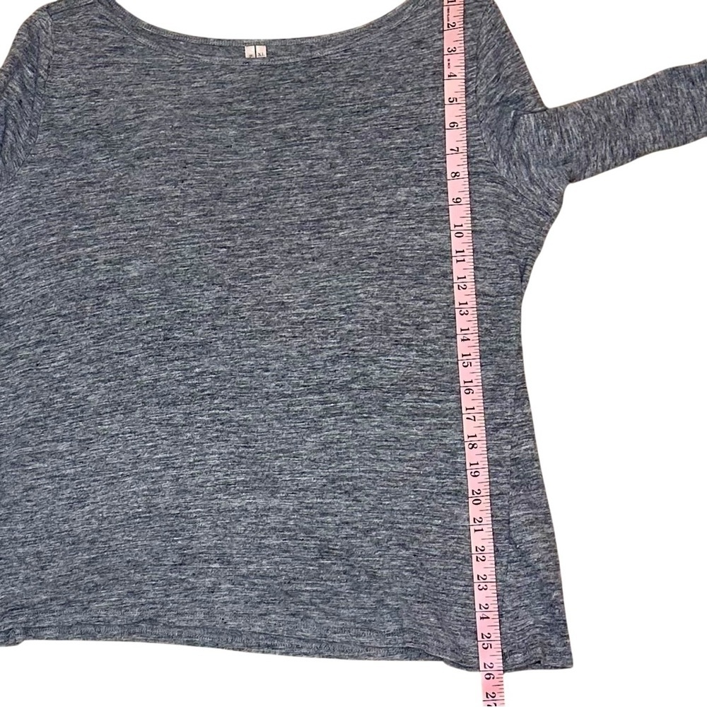 Banana Republic Heather Gray 100% Linen Long Sleeve Top Size XL - Picture 9 of 9